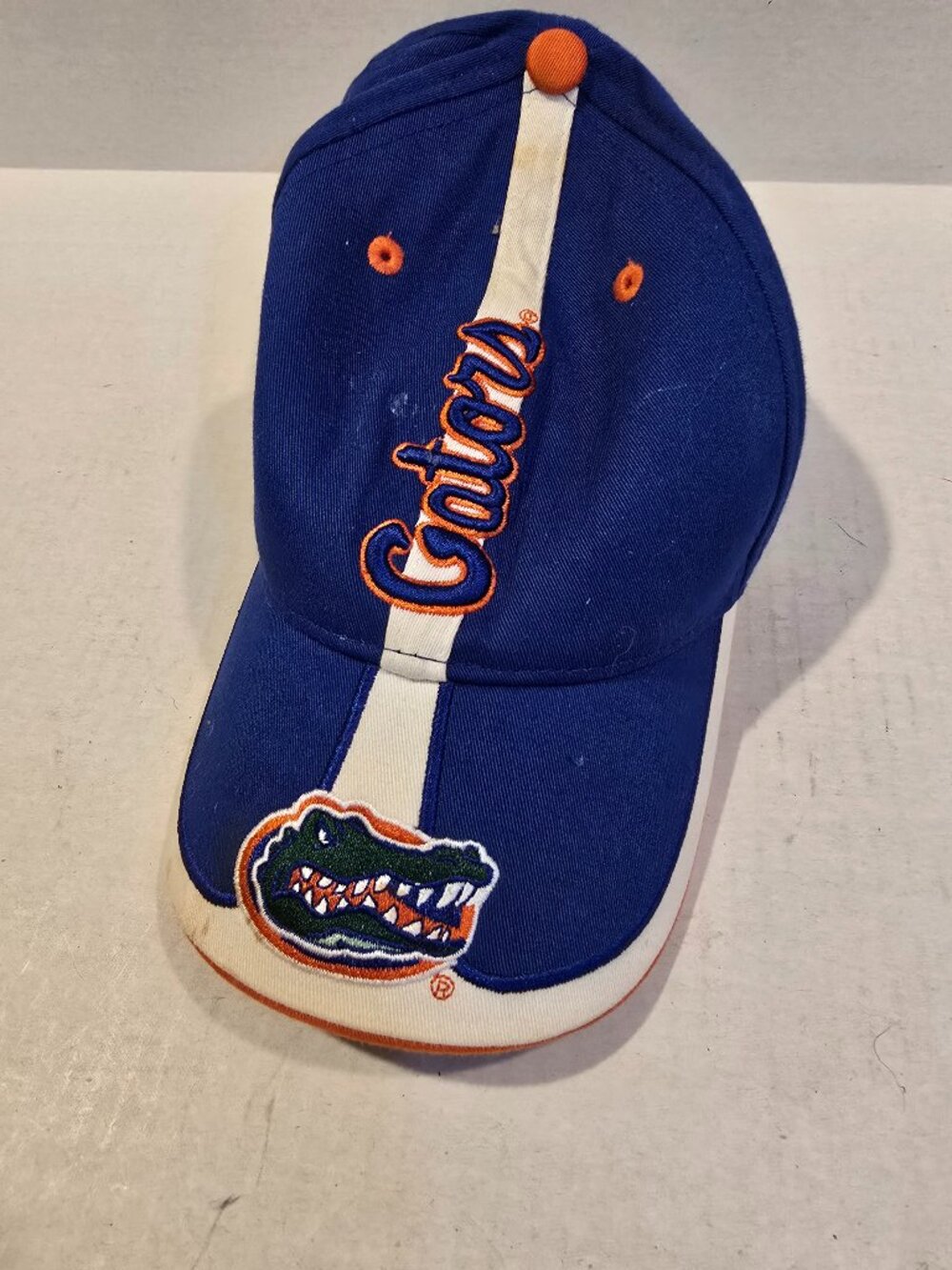 Gator Baseball Cap Youth Embroidered Blue White Orange 100% Cotton Adjustable